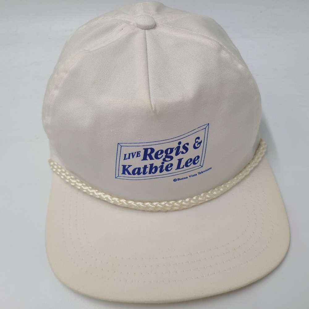 Vintage Regis & Kathie Lee Hat Strapback White Blue Rope Philbin TV Show Promo
